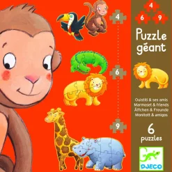 Kinderen Djeco Dieren|Legpuzzels<Krul de aap - 6 puzzels - 4, 6 en 9 stukjes
