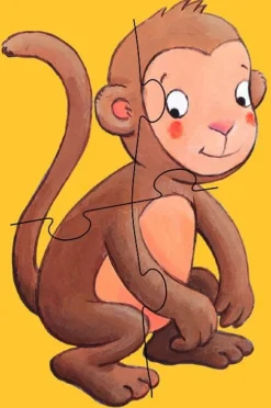 Kinderen Djeco Dieren|Legpuzzels<Krul de aap - 6 puzzels - 4, 6 en 9 stukjes