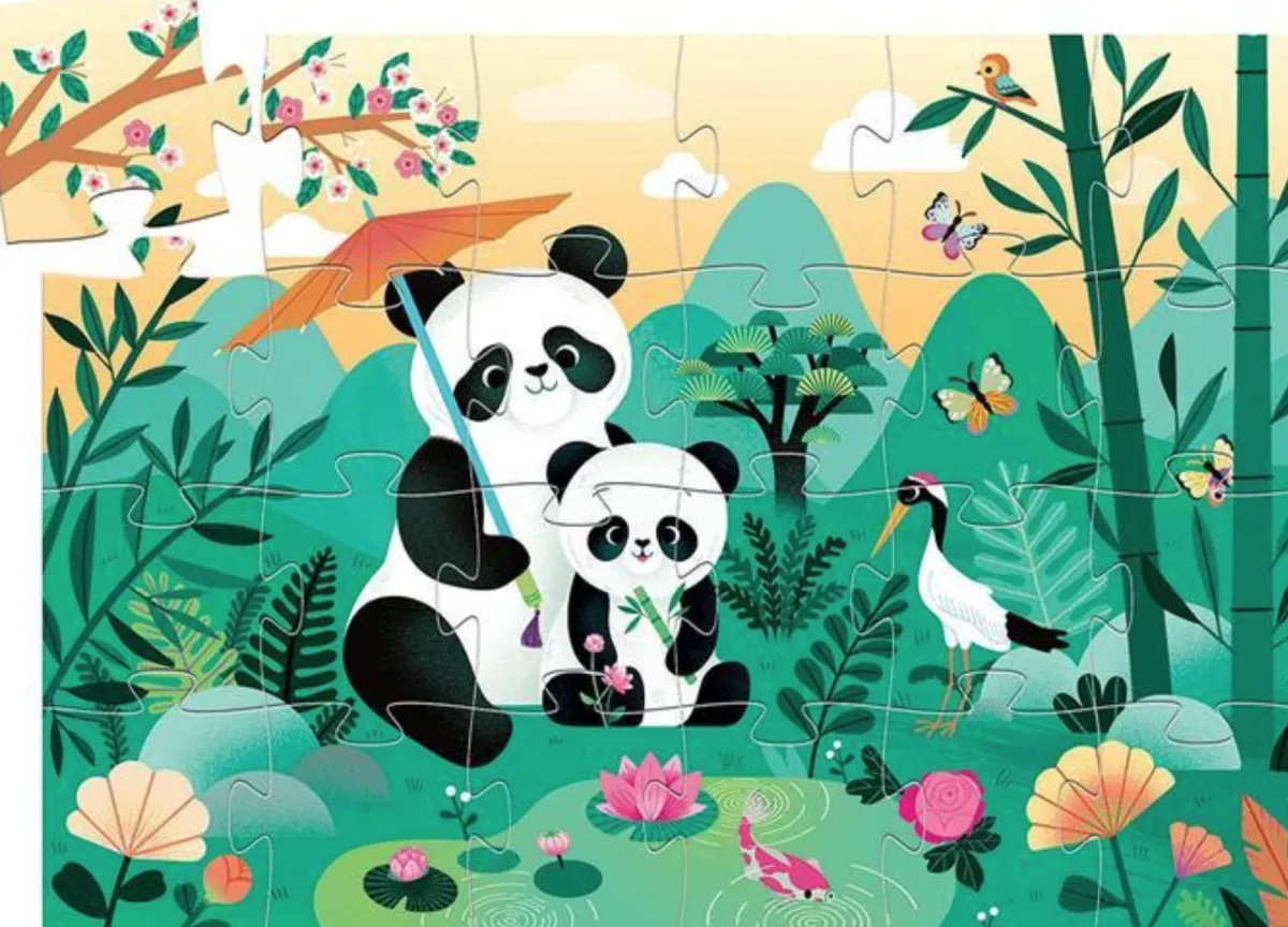 Kinderen Djeco Speciale Vorm|Legpuzzels<Leo de Panda - 24 stukjes