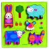Kinderen Djeco Dieren|Houten Insteekpuzzels<Nouki en haar vriendjes - 5 stukjes