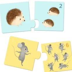 Kinderen Djeco Legpuzzels|2-99<Puzzel duo - Baby Diertjes - 12 x 2 stukjes