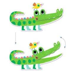 Kinderen Djeco Speciale Vorm|Legpuzzels<Puzzel duo - Bewegende Jungle dieren - 6 x 2 stukjes