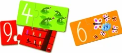 Kinderen Djeco Legpuzzels|2-99<Puzzel duo - getallen - 10 puzzels van 2 stukjes