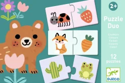 Kinderen Djeco Legpuzzels|2-99<Puzzel duo - Kleuren - 12 x 2 stukjes