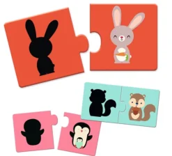 Kinderen Djeco Speciale Vorm|Legpuzzels<Puzzel duo - Schaduw - 6 x 2 stukjes