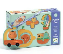 Kinderen Djeco Legpuzzels|2-99<Puzzel duo - Voertuigen- 10 x 2 stukjes