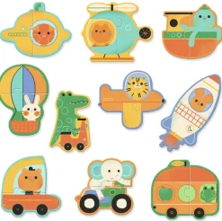 Kinderen Djeco Legpuzzels|2-99<Puzzel duo - Voertuigen- 10 x 2 stukjes