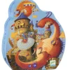 Kinderen Djeco Speciale Vorm|Legpuzzels<Ridder en de draak - puzzel van 54 stukjes