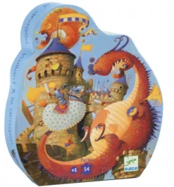 Kinderen Djeco Speciale Vorm|Legpuzzels<Ridder en de draak - puzzel van 54 stukjes