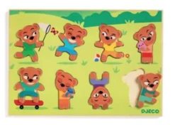 Kinderen Djeco Houten Insteekpuzzels|2-99<Teddymatch - 8 stukjes
