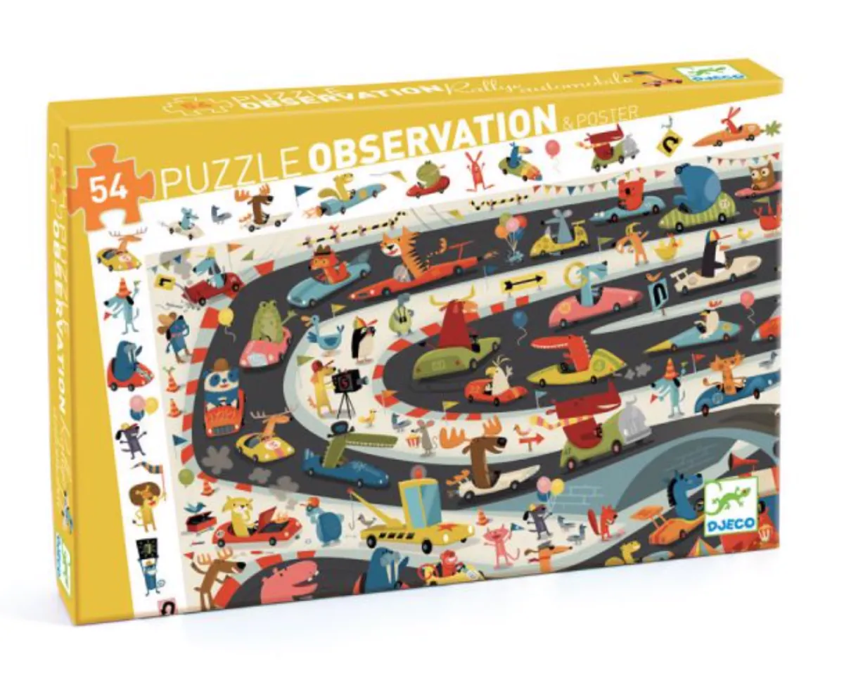 Kinderen Djeco Tekening|Legpuzzels<Zoekpuzzel - Car rally - 54 stukjes