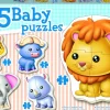 Kinderen Educa Legpuzzels|2-99<5 puzzels met diertjes uit de Savanne - puzzels van 3, 4 en 5 stukjes