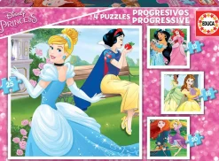 Kinderen Educa Disney, Pixar, Marvel|Legpuzzels<4 puzzels van de Disney Prinsessen - 12, 16, 20 en 25 stukjes