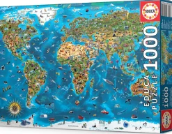 Educa Steden En Gebouwen|Astrologie & Wereldkaarten<1000 Wereldwonderen - puzzel 1000 stukjes