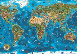 Educa Steden En Gebouwen|Astrologie & Wereldkaarten<1000 Wereldwonderen - puzzel 1000 stukjes