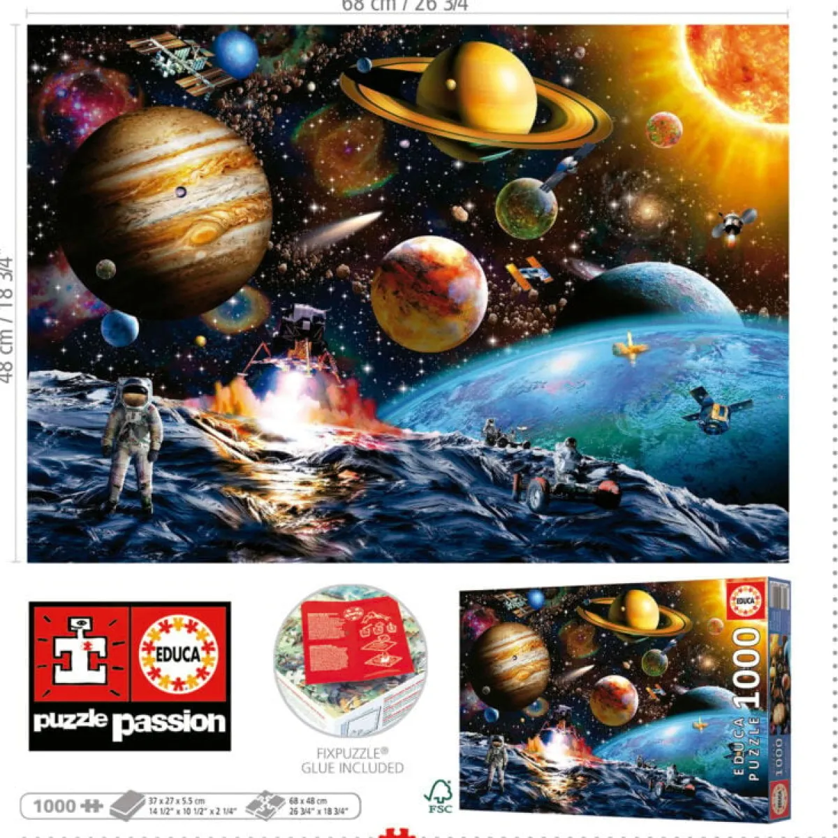 Educa Astrologie & Wereldkaarten|1000-1499<Asteroïde-missie - puzzel 1000 stukjes