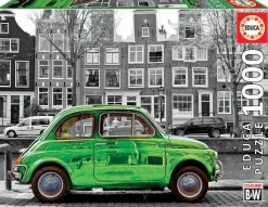 Educa Kunst En Cultuur|Steden En Gebouwen<Auto in Amsterdam - zwart/wit - legpuzzel van 1000 stukjes