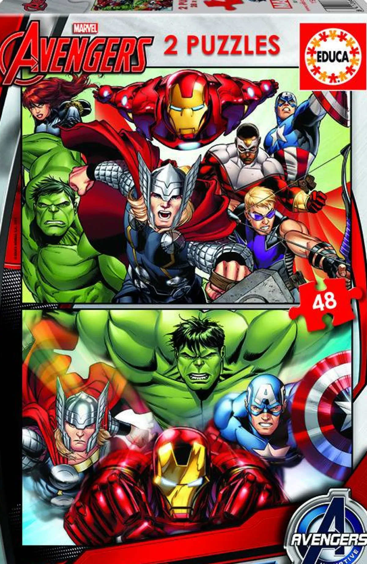 Kinderen Educa Disney, Pixar, Marvel|Legpuzzels<Avengers - 2 x 48 stukjes
