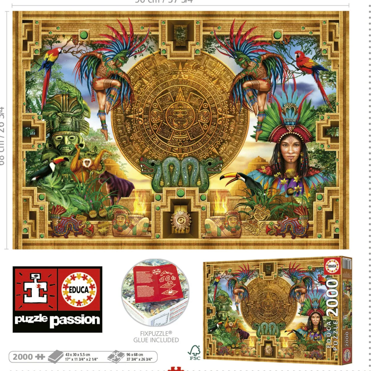 Educa Tekening|Kunst En Cultuur<Azteekse Maya verzameling - puzzel van 2000 stukjes