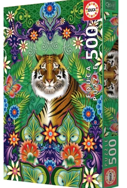 Kinderen Educa Tekening|Dieren<Bengaalse Tijger Grafisch - legpuzzel van 500 stukjes