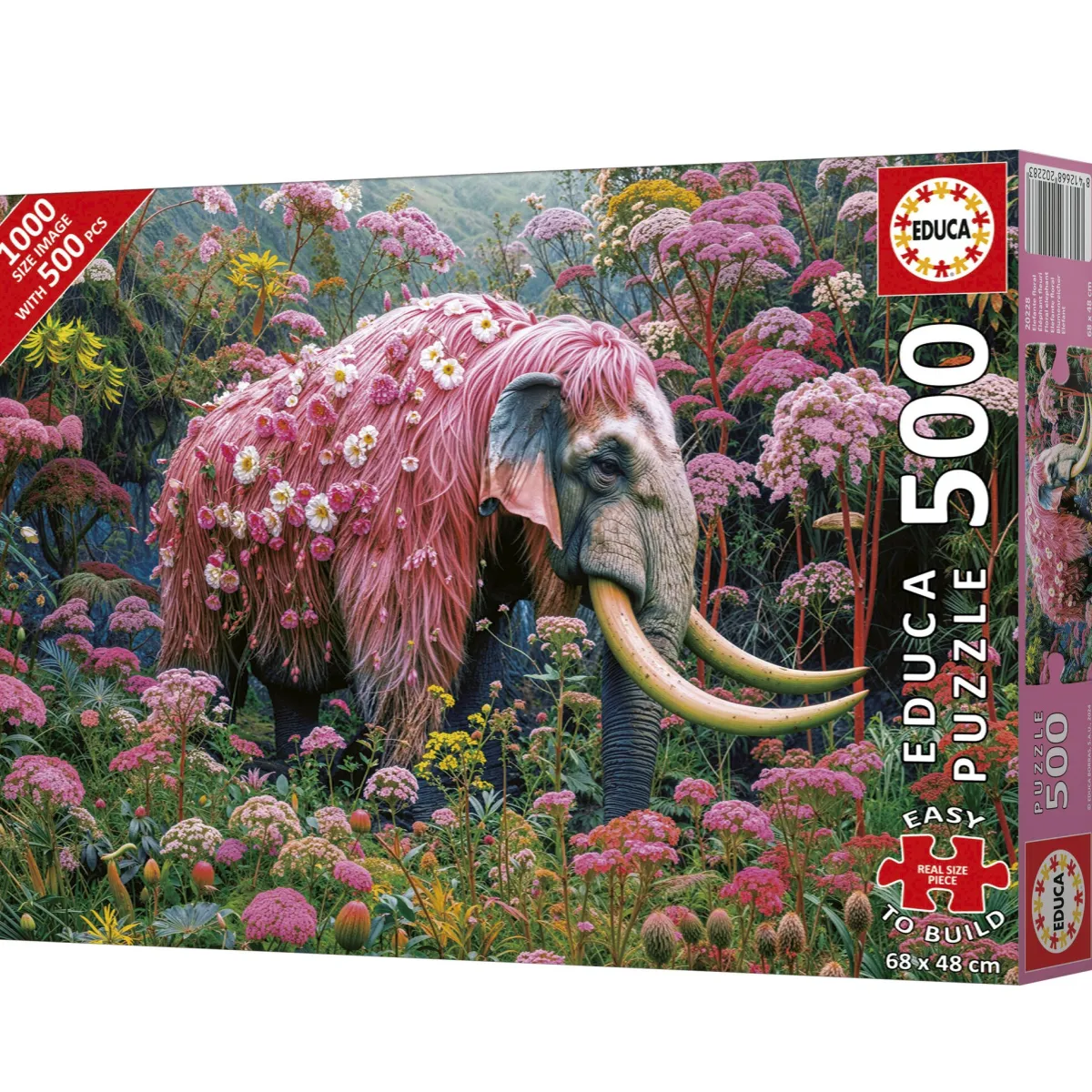 Kinderen Educa Fantasy|Dieren<Bloemenolifant- legpuzzel van 500 XL stukjes