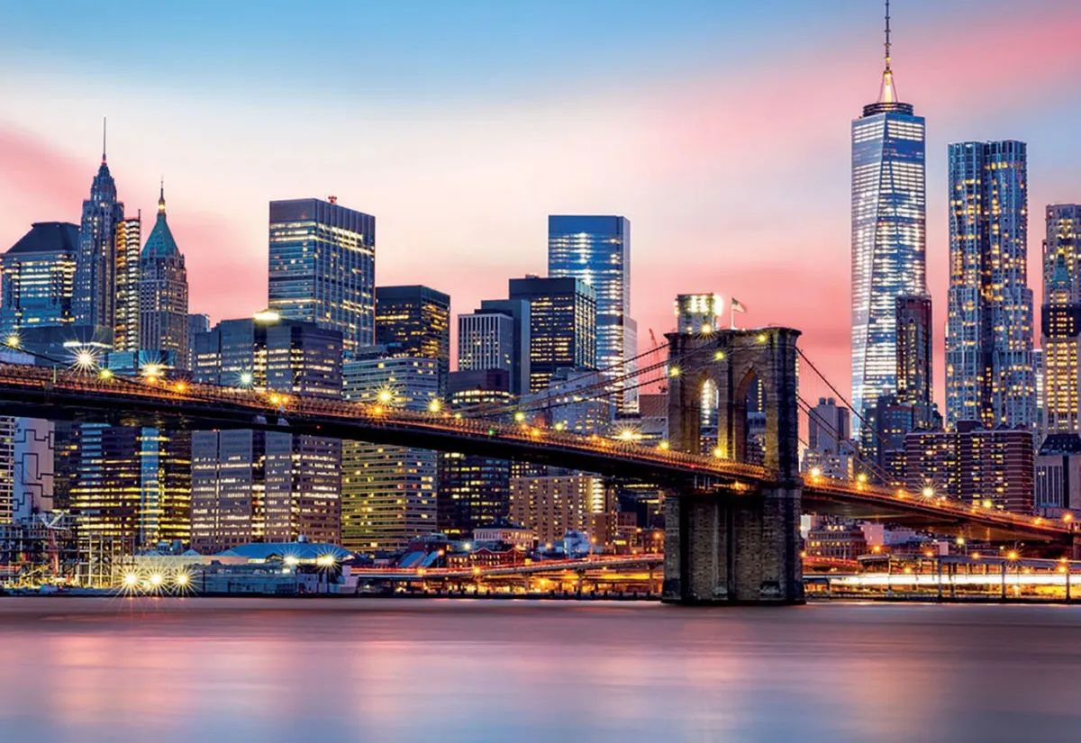 Educa Puzzel + Extra Item|Steden En Gebouwen<Brooklyn Bridge - Glow in the Dark - puzzel 1000 stukjes