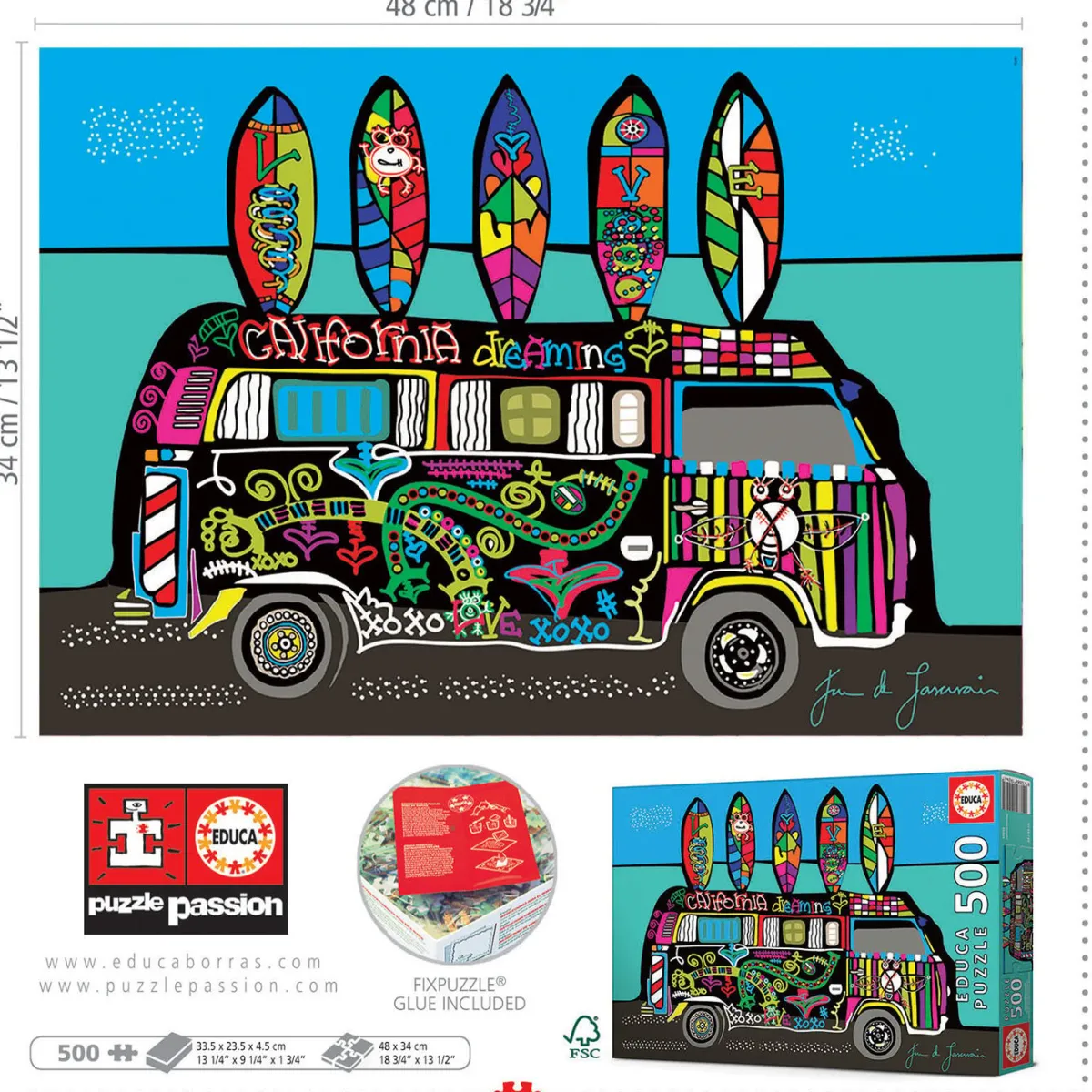Kinderen Educa Tekening|Landschappen<California Dreaming - legpuzzel van 500 stukjes