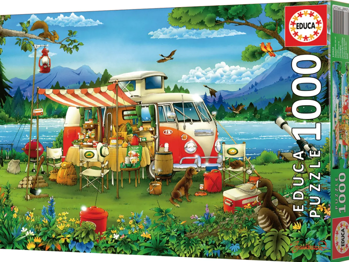 Educa Tekening|1000-1499<Camping Holiday - puzzel 1000 stukjes