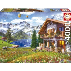 Educa Landschappen|2000 En Meer<Chalet in de Alpen - puzzel van 4000 stukjes