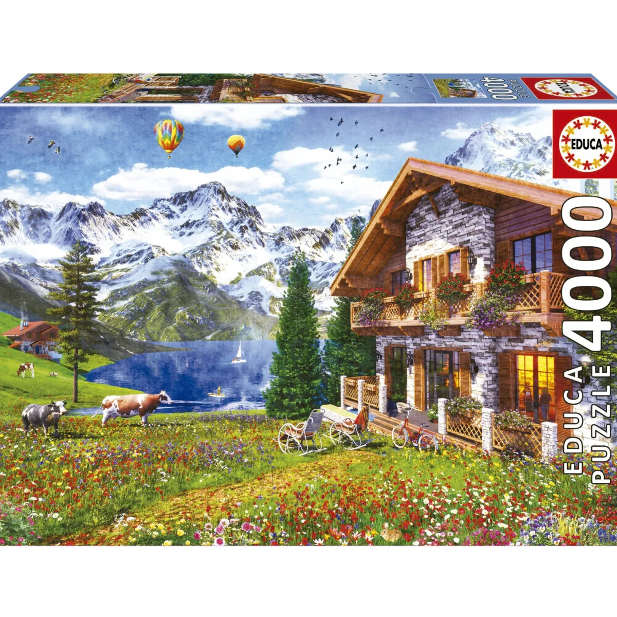 Educa Landschappen|2000 En Meer<Chalet in de Alpen - puzzel van 4000 stukjes
