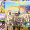 Educa Steden En Gebouwen|1000-1499<Collage van de Notre Dame - puzzel 1000 stukjes