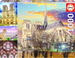 Educa Steden En Gebouwen|1000-1499<Collage van de Notre Dame - puzzel 1000 stukjes