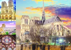 Educa Steden En Gebouwen|1000-1499<Collage van de Notre Dame - puzzel 1000 stukjes