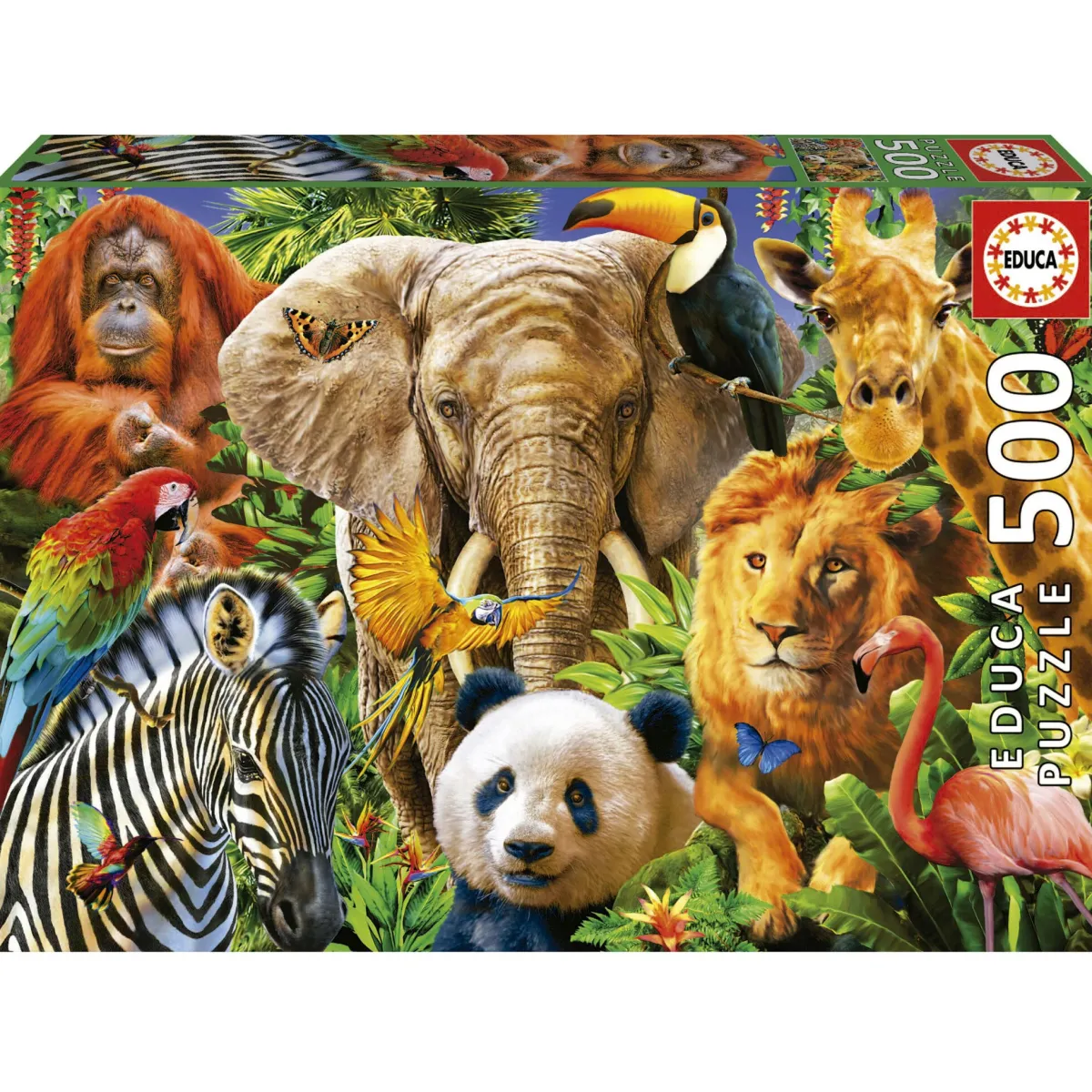 Kinderen Educa Tekening|Dieren<Collage Wilde Dieren - legpuzzel van 500 stukjes