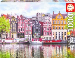 Educa Steden En Gebouwen|1000-1499<Dansende huizen in Amsterdam - puzzel 1000 stukjes