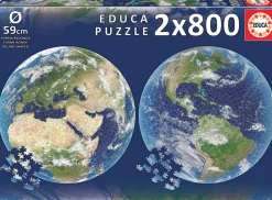 Kinderen Educa Legpuzzels|500-999<De aarde - 2 Cirkelvormige puzzels - 800 stukjes