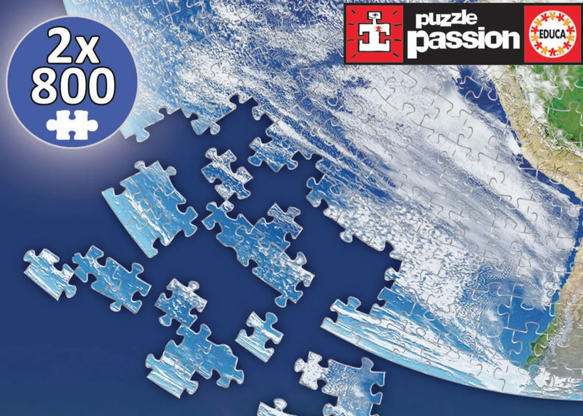 Kinderen Educa Legpuzzels|500-999<De aarde - 2 Cirkelvormige puzzels - 800 stukjes
