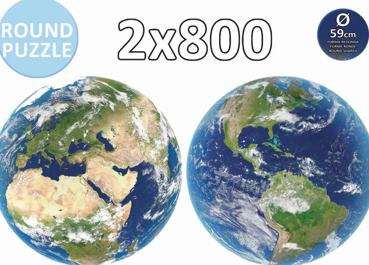 Kinderen Educa Legpuzzels|500-999<De aarde - 2 Cirkelvormige puzzels - 800 stukjes