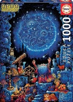 Educa Puzzel + Extra Item|Astrologie & Wereldkaarten<De astroloog - Glow in the Dark - puzzel 1000 stukjes