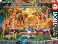 Educa Dieren|Landschappen<De Savana komt tot leven - puzzel van 4000 stukjes