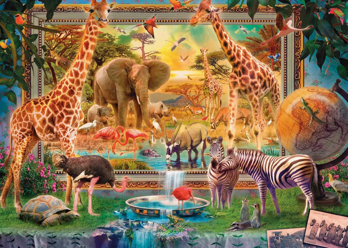 Educa Dieren|Landschappen<De Savana komt tot leven - puzzel van 4000 stukjes