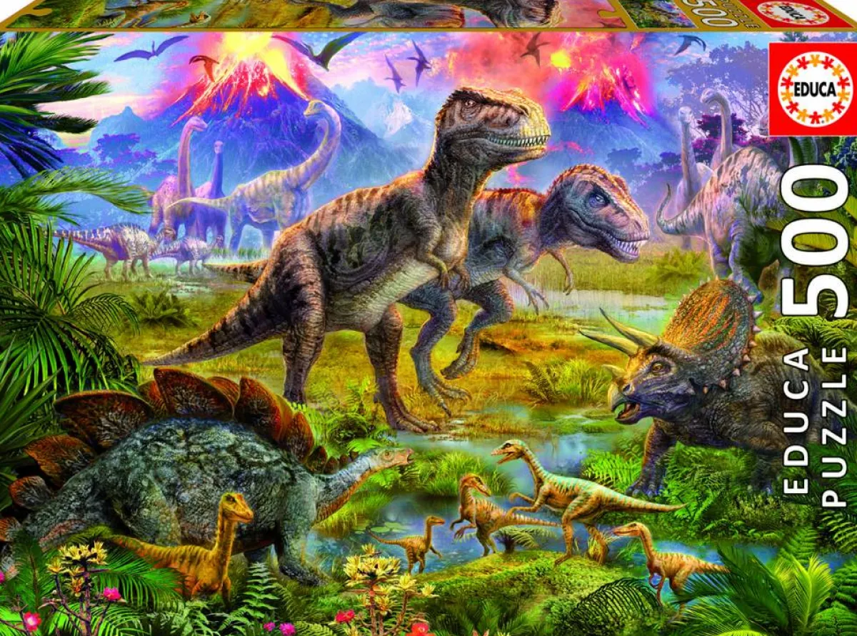 Kinderen Educa Dieren|Legpuzzels<Dinosaurussen vergadering - puzzel van 500 stukjes