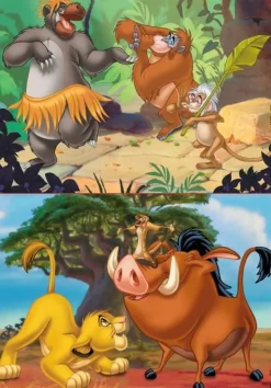 Kinderen Educa Disney, Pixar, Marvel|Legpuzzels<Disney - Leeuwenkoning - Jungleboek - 2 x 20 stukjes