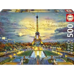Kinderen Educa Tekening|Steden En Gebouwen<Eiffeltoren - legpuzzel van 500 stukjes