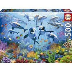 Kinderen Educa Tekening|Dieren<Feest onder water - legpuzzel van 500 stukjes