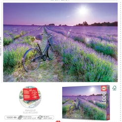 Educa Landschappen|1000-1499<Fiets in Lavendelveld - puzzel 1000 stukjes