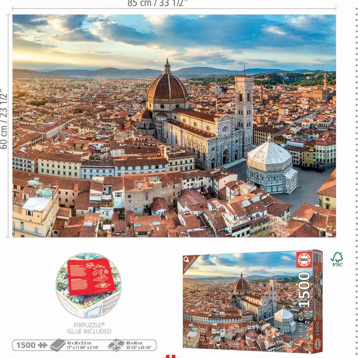 Educa Landschappen|Steden En Gebouwen<Firenze - legpuzzel van 1500 stukjes