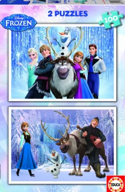 Kinderen Educa Disney, Pixar, Marvel|Legpuzzels<Frozen - 2 puzzels van 100 stukjes