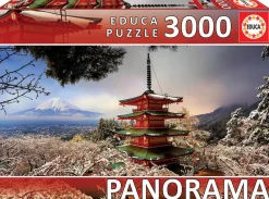 Educa Panorama|Landschappen<Fuji berg en de Chureito Pagode in Japan - puzzel van 3000 stukjes