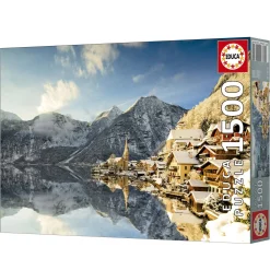 Educa Landschappen|1500-1999<Hallstatt in de sneeuw - Oostenrijk - legpuzzel van 1500 stukjes
